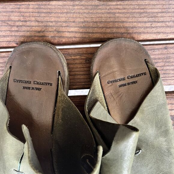 Officine Creative Green Leather Toe Ring Sandals Italy Women's Size 39.5 US 9.5 - Picture 7 of 12